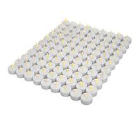 OSHINE 100unidades LED Velas Velas CR2032 pilas velas sin llama de iluminación eléctrica falso Vela para Hogar Navidad boda mesa regalo al aire libre cálido Amarillo
