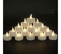 OSHINE 50unidades LED Velas Velas CR2032 pilas velas sin llama de iluminación eléctrica falso Vela para Hogar Navidad boda mesa regalo al aire libre cálido Luz blanca cálida