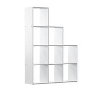 Oskar-Store Vicco Estantería escalonada Aramis, Blanco, 103.5 x 144 cm | 9 compartimentos, para una distribución flexible del espacio y uso por ambos lados