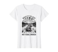 Oso Grizzly ¿Qué Pasa si no Soy lo Suficientemente Salvaje Camiseta gráfica económica, Mujer, Blanco, XL