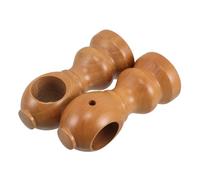 OSOLADY Barra Fija Beige de Madera Cortinas para de Soporte Base Doble y Adecuado para de Ventanas y Cocina
