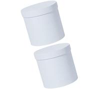 OSOLADY Caja Redonda para Flores de Cartón Blanco Tapa, Paquete de 2 Unidades, Capacidad Adecuada para Envolver Flores en Bodas y San Valentín
