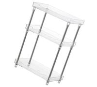 OSOLADY Organizador de Cosméticos para Baño 3 Capas, Soporte de Acero Inoxidable y PS para Almacenamiento Conveniente y Acceso Fácil en Encimera