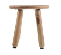OSOLADY Taburete Redondo de Madera: Taburete rústico de Madera con Asiento Redondo y Cuatro Patas - Elevador de Maceta de 24 cm para Pasillo y Entrada, Color Beige.