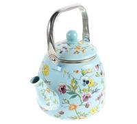 OSOLADY Tetera de esmalte vintage: Tetera de calentamiento rápido para preparar té y café - resistente al calor de 3,5 QT/3,3 L para hervir al aire libre, estilo rústico o cocina.