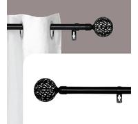 OsoNube - Barra Cortina Blanca Extensible 19mm - Barra Cortinas fina para Salón Dormitorio - Palos Cortinas Delgado Bola de red