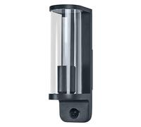 OSRAM Aplique de pared LED Endura Classic Tubular, casquillo E27, sensor PIR, IP44, aluminio gris oscuro, cristal