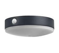 OSRAM Aplique solar ENDURA Style Tossa, luz blanca cálida (3000K), sensor integrado, utilizable sin alimentación, autonomía de hasta ocho horas, protección IP44, negro