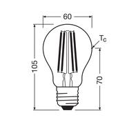 OSRAM bombilla convencional E27 2.2W filamento 4,000K 470lm 2-pack EC:EPREL:1508757