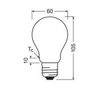 OSRAM bombilla convencional E27 3.8W mate 2,700K 806lm 2pcs EC:EPREL:1838159