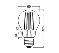 OSRAM bombilla convencional E27 5W filamento 2,700K 1055lm 2-pack EC:EPREL:1838161