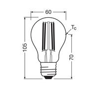OSRAM bombilla convencional E27 5W filamento 4,000K 1055lm 2-pack EC:EPREL:1508761