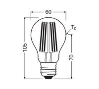 OSRAM bombilla convencional E27 7.2W Filamento 4,000K 1521lm 2-pack EC:EPREL:1508755