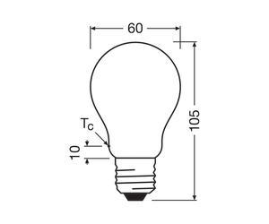OSRAM bombilla convencional E27 7.2W mate 2,700K 1521lm 2pcs EC:EPREL:1838164