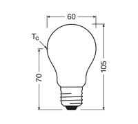 OSRAM bombilla convencional LED mate E27 2,2W 4000K 470lm atenuable EC:EPREL:1874912