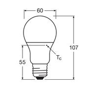 OSRAM bombilla convencional LED opal E27 8.5W 827 paquete de 3 EC:EPREL:1612037