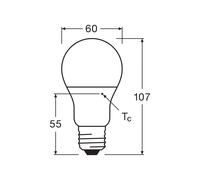 OSRAM bombilla convencional LED opal E27 8W 827 pack de 6 unidades EC:EPREL:1857042
