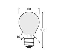 OSRAM bombilla convencional mate E27 6.5W 827 paquete de 4 EC:EPREL:1361315