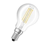 OSRAM Lámpara LED Base Classic P40 Miniball 4W 827, 2700K blanco cálido, E14, transparente, 470 lm, resistente a golpes, sin mercurio