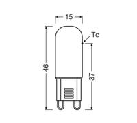 OSRAM Bombilla LED bi-pin G9 1,8 W transparente 2.700 K EC:EPREL:1856554