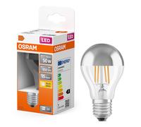 Osram Bombilla LED E27 Pera A60 Filamento espejo superior Plateada 2700K 6,5 W (50 W)