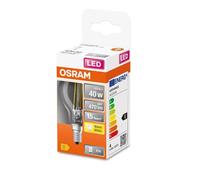 Osram - Bombilla LED esférica filamenta clara 4 W E14 827 para luces interiores, lámparas de mesita de noche y apliques pared interior, 470 lm, 15.000 horas, 77x45 mm