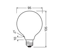 OSRAM Bombilla LED Globo G95 E27 3,8W mate 4.000K EC:EPREL:1857085