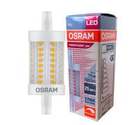 OSRAM - Bombilla LED regulable R7S LINEAL 78mm 8,5W 827 para lámpara de pie salón, plafón led techo y apliques pared interior, 1055 lm, 29 mm diámetro