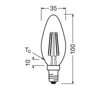 OSRAM Bombillas LED E14, en forma clásica de mini vela, 2,2 W / 470 lm luz blanca fría (4000 K), CRI 80, fabricada en vidrio esmerilado sin plomo, IP20, 35 mm de diámetro