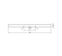 OSRAM bombilla linear LED S14d 3W tubo 2,700K 30cm mate atenuable EC:EPREL:1838197