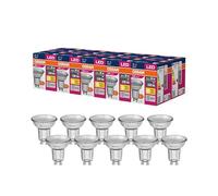 OSRAM Bombilla reflectora LED Star Value PAR16 con ángulo de haz de 36 grados, base GU10, 2,6 W, blanco cálido (2700 K), repuesto para focos tradicionales de 35 W, paquete de 10