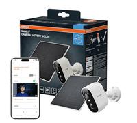 OSRAM Cámara Exterior Smart+ WiFi con batería Solar 4MP 2K IP66 Blanca Cámara Solar Smart+ WiFi para Exteriores, 4 MP, 2K, IP66, Sensor PIR, 6 Meses de garantía, Compatible con Alexa
