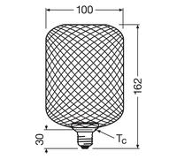 OSRAM Decor LED Cuadrado Plano E27 3,5W negro 2.700K metal EC:EPREL:1891350