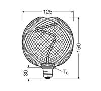 OSRAM Decor LED Globo Filamento Espiral E27 3.5W oro 1,800K