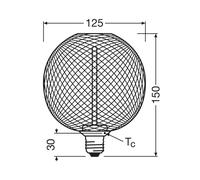 OSRAM Decor LED Globo Filamento Paja E27 3.5W oro 1,800K
