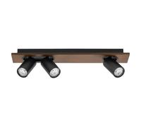 OSRAM DECOR SPOT MERCURY, 3 x 3,4W, 690 lúmenes, diseño de madera negra, foco, cabezales ajustables, versátil, foco para interiores, bombillas LED reemplazables, luz blanca cálida, casquillo GU10