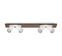 OSRAM DECOR SPOT MERCURY, 4 x 3,4W, 920 lúmenes, diseño de madera, blanco, foco, cabezales ajustables, versátil, foco para interiores, bombillas LED reemplazables, luz de color blanco cálido, casquill