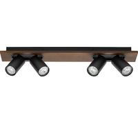 OSRAM DECOR SPOT MERCURY, 4 x 3,4W, 920 lúmenes, diseño de madera negra, foco, cabezales ajustables, versátil, foco para interiores, bombillas LED reemplazables, luz de color blanco cálido, casquillo 