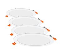 OSRAM Downlight Slim 225mm, luz LED empotrable, 22W, blanco frío 6500K, 2400 lúmenes, diseño plano, IP20, fácil instalación para salones y cocinas (Paquete de 4)