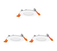 OSRAM Downlight Slim 85mm, luz LED empotrable, 4,5W, blanco frío 6500K, 240 lúmenes, diseño plano, IP20, fácil instalación para salones y cocinas (Paquete de 3)