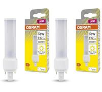 OSRAM DULUX LED D10 EM, G24D-1, 5 W, 540 lm, 3000 K, color de luz blanco cálido, tapa giratoria para luz direccional, reemplazo de LED para fluorescentes compactas clásicas con una casquillo G24D-1