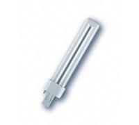 OSRAM DULUX S. Bombilla de fluorescencia compacta 7W 2700K G23. 2 Pin. 400 Lumen. 10.000 Horas. Dimensiones: 134 X 24mm. Luz cálida.