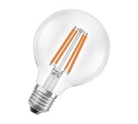 OSRAM en forma clásica de globo, con filamento LED decorativo, A, E27, 5 W, 1055 lm, 2700 K, blanco cálido. Sin calentar, 100% luz inmediatamente. Parpadeo bajo.