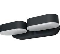 OSRAM ENDURA Style, juego de 2 focos mini, color gris oscuro, aplique exterior LED con cabeza giratoria de 340°, protección IP44, ideal para iluminación de entrada