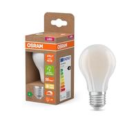 OSRAM Energy Class con forma de bombilla clásica, 2,2 W / 470 lm 2700 K), CRI 80, fabricada en vidrio esmerilado sin plomo, E27, IP20, 60 mm de diámetro, regulable.