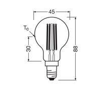 Osram Bombilla Energy Class mini bola 2,2 W 470 lm luz blanca cálida 2700 K CRI 80 E14 45 mm vidrio