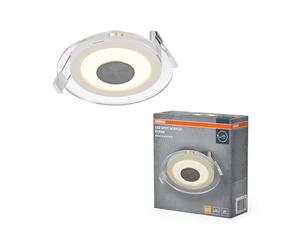 OSRAM Foco empotrable LED, acrílico transparente, 6 W, 2700 K, blanco | LED Spot Acrylic, Spot lights and ceiling spots, Blanco, 120 mm dia, 25000 h, Paquete de 1