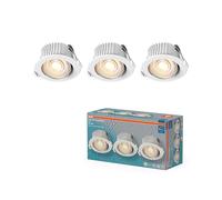 OSRAM Spot Set LED, focos empotrables, CCT, IP44, 4,9W, blanco, 88mm, juego de 3, para baño, tecnología Click-CCT, 290 lúmenes, 2700–6500K