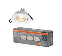 OSRAM Foco empotrable LED Spot Set DIM 6W 827 Blanco 85mm | Spot Set Recess GU10 Dim, Spot lights and ceiling spots, Blanco, 85 mm dia, 25000 h, Paquete de 3