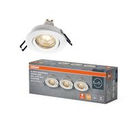 OSRAM Foco empotrable LED Spot Set DIM Flexible 3,7 W Blanco, 2700 K Blanco cálido, Aluminio, Regulable Montaje por clic, Juego de 3